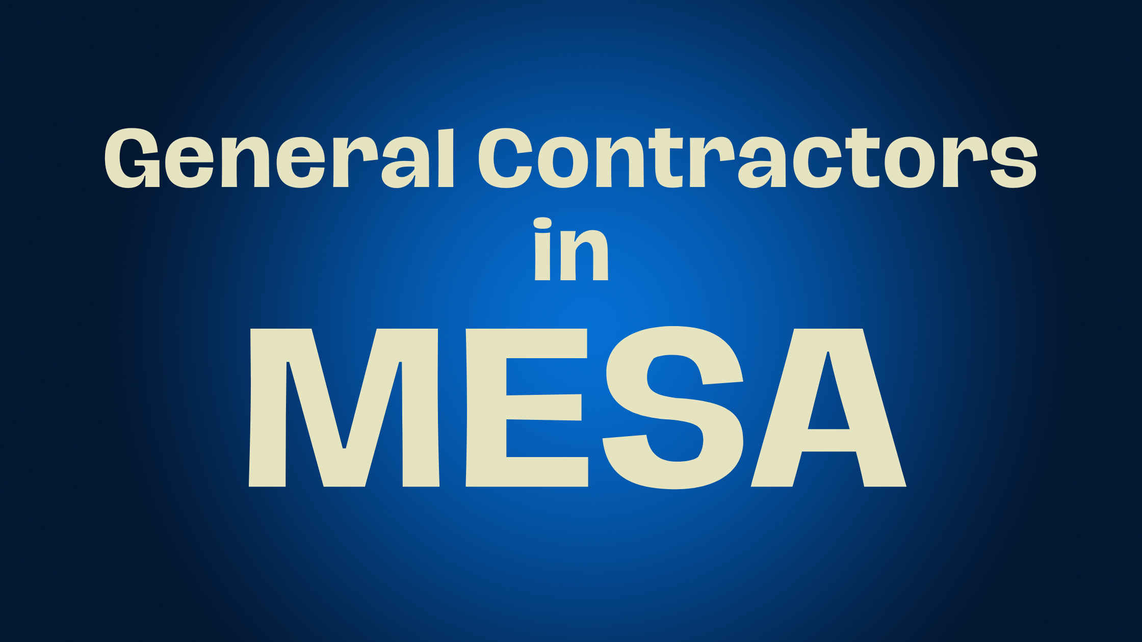 Learning the Knowledge about General Contractor in area of MESA